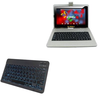 BoxWave Keyboard Compatible with Linsay F10XIPSBDS (10.1 in) - SlimKeys Bluetooth Keyboard - with Backlight, Portable Slim LED 7 Colors - Jet Black