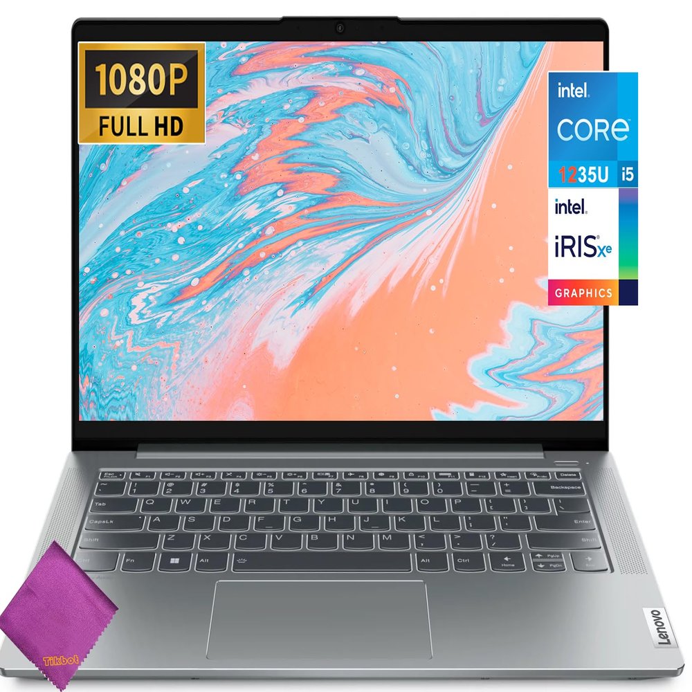 Lenovo 2023 IdeaPad 5i Laptop - Intel Core i5-1235U - 14" Full HD 1920 x 1080 Display - 8GB RAM - 512GB SSD - Windows 11 Home - W/Cloth