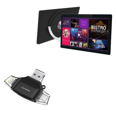 BoxWave Smart Gadget Compatible with Allview Viva Home - AllReader SD Card Reader, microSD Card Reader SD Compact USB - Jet Black