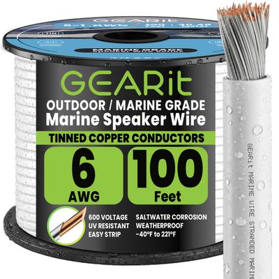 GEARit 6 Gauge Marine Primary Wire 100 FT, Tinned Copper Electrical Wire