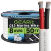 GEARit 8 Gauge Marine Wire, 8/2 AWG (50ft) Marine Grade Tinned Copper Oxygen Free, Duplex 2-Conductor Insulated Red & Black Electrical Cable for Boat, Automotive, RV, Camper, Trailer view 1