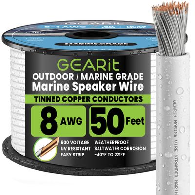 GEARit 8 Gauge Marine Primary Wire 50 FT, Tinned Copper Electrical Wire