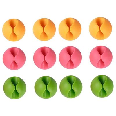 Uonlytech 12pcs Cable Clips Cord Clips for Cable Management Hide Cords Wire Organizer Desk Wall Table Home Office Use