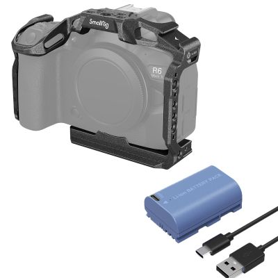 Bundle: SmallRig Camera Cage for Canon R6 Mark II and SmallRig LP-E6NH Camera Battery