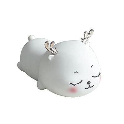 MiLLeL with Cute Deer Sleeping Lights, Soft Cute Bedroom Desktop Charging, and Student Bedside Sleeping Night Lights CuteDeerwithSleepingLamp