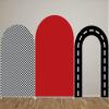 AOSTO Racing Theme Birthday Party Arch Backdrop Cover Background,Customize Size Double Sided Deep Red Arch Background Elastic Fabric Cover GX-1862 view 3