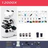 DESHVA Electron Microscope Adult, Binocular Microscope, 4*Objective/4*Eyepiece, 45 Angle for Comfortable Viewing and Can Be Connected to A Mobile Phone, Biological Microscope Profesional-12000X view 2