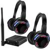 AYVVPII Professional Silent Disco LED Wireless Headphones and RF LED Silent Disco Earphones for iPod MP3 DJ Music Pary Club (2 led Headphone + 1 Transmitter) view 1