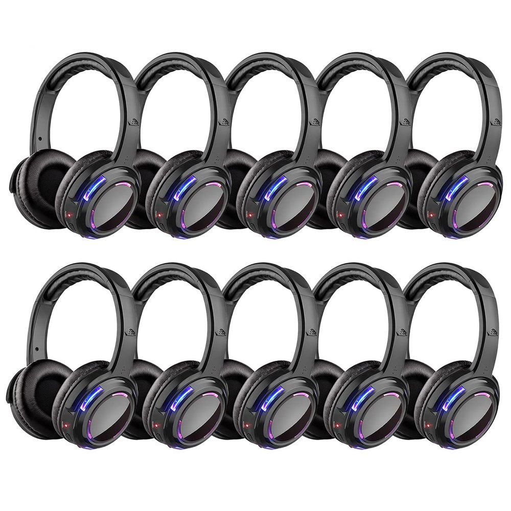 AYVVPII Factory Sell Silent Disco led Headphone Complete System (20 led Headphone + 2 trasmitter)