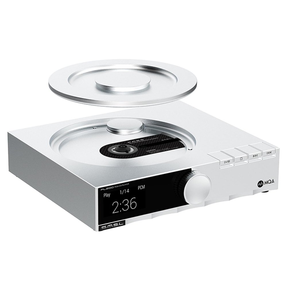 SMSL PL200 MQA CD Player with AK4499EX Chip Dac Headphone Amplifier Bluetooth 5.1 USB Dac Support MQA-CD MQA Full Decoding 32bit/768kHz DSD512 CK-03 RAC/Headphone Outputs/XLR Balanced Hi-Res Preamp