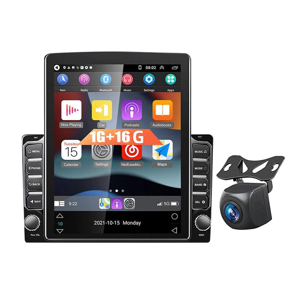 Car Compass 9.7-inch Dual Spindle Universal Car Navigation Player Mini Diamond - with Carplay and 4-Light Camera 1+16G - 1024x600 Screen Bluetooth 4.0 Car Navigation