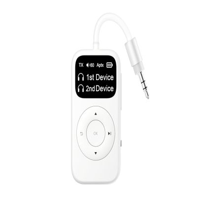 SoundSync Pro Bluetooth Transmitter & Receiver for Airplane, Easy Setup Bluetooth Audio Transceiver for 2 BT Devices, Volume Control, RCA for TV