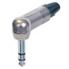 Neutrik NP3RX Stereo Right Angle 1/4in Plug with Nickel Contacts & Silver Shell view 1