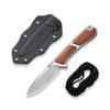 CIVIVI Mini Elementum Fixed Blade Knife with a Kydex Sheath and a Chain for EDC Neck Carry, Small Skeletonized Full Tang Knife with 2.24" Nitro-V Blade Wood Handle C23010-4 view 1