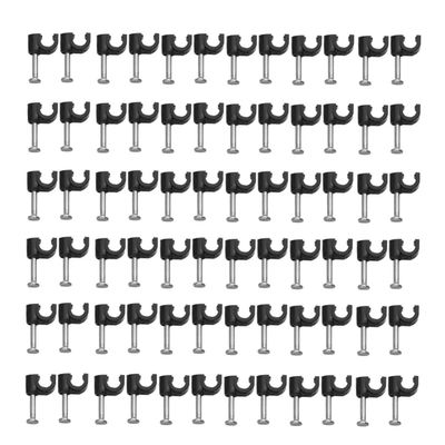 UKCOCO 100pcs Plastic Cable Clip Organizer Black Wire Cord Fasteners for Clean Desk Setup Compatible Power Cords and Phone Lines Easy Installation Smooth