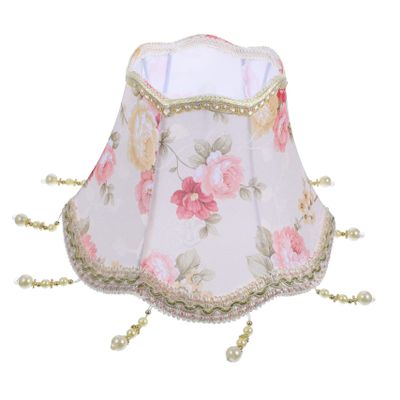VAKUUM Retro Desk Accessories Lace Fabric Antique Chandelier Flower Lamp Shade Chandelier Shades Cloth Lampshade Delicate Lampshade Desktop Lamp Shade Lamp Shades Scallop Rose Clip/106