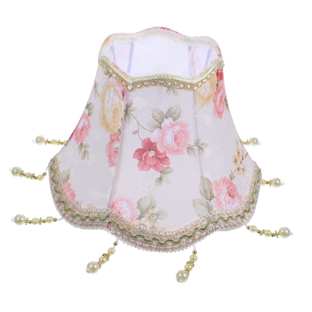 VAKUUM Retro Desk Accessories Lace Fabric Antique Chandelier Flower Lamp Shade Chandelier Shades Cloth Lampshade Delicate Lampshade Desktop Lamp Shade Lamp Shades Scallop Rose Clip/106