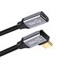 NFHK Left Right Angled USB-C USB 3.1 Type C Male to Female Extension Data Cable 10Gbps 100W with Sleeve for Laptop 300cm view 1