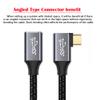 NFHK Left Right Angled USB-C USB 3.1 Type C Male to Female Extension Data Cable 10Gbps 100W with Sleeve for Laptop 300cm view 2