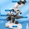 DESHVA Binocular Microscope Profesional, 60000x with Display, 3 Objective Lenses/6 Eyepieces, Biological Microscope, Dual Light Source Illumination, for Research and Study- Standard view 4