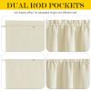 NICETOWN Light Beige Blackout Door Curtains for Front Door Glass Window view 2