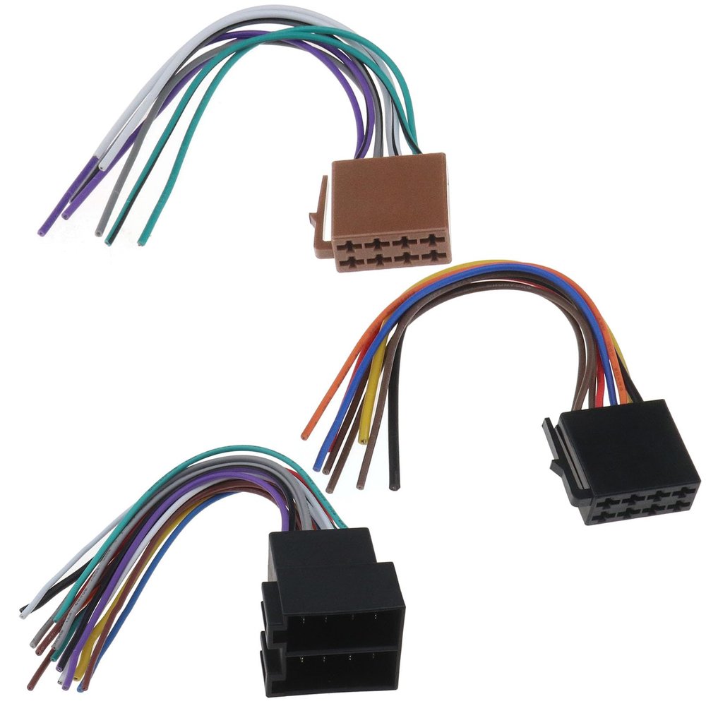 LT Easiyl A Set of 16 Pin ISO Male Adapter Cable and Female Adapter Cable ISO Car Audio Wiring Harness Radio CD Tail Cable Connector