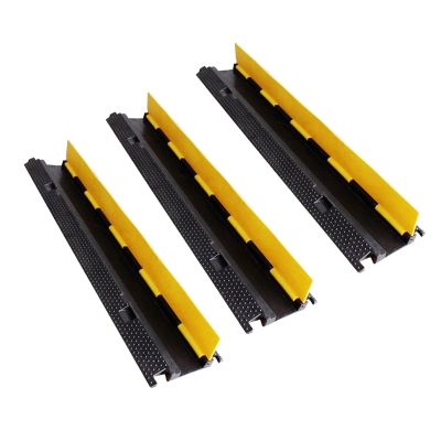 THAMBA 3 Pack of Protective Wire Cord Ramp Driveway Rubber Traffic Speed Bumps Cable Protector Extension Cable Cover Power Cord Protector Floor (Size : Single Slot)