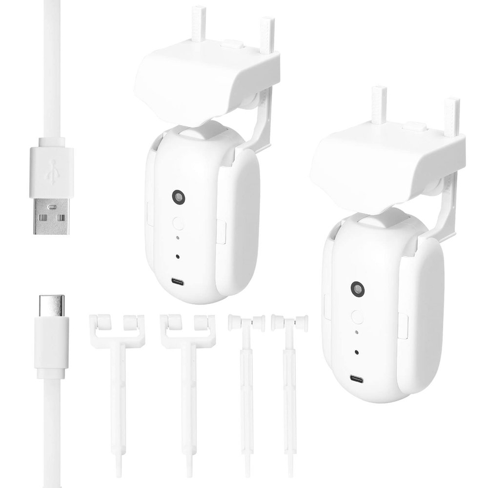 Karlak 2pcs Smart Curtain Motor BT Voice Control Switch Electric Curtain Robot A Control Timer Setup Compatible with Home for Roman Rod