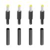 PATIKIL 5.5x2.5mm DC Male Plug Power Supply Ends, 4 Pack DIY DC Barrel Connector Replacement with Heat Shrink Tube, Yellow view 1