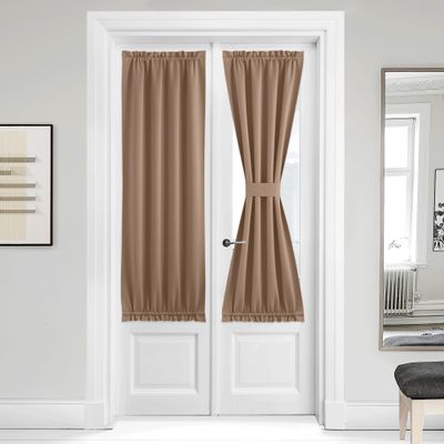 NICETOWN Cappuccino Blackout Door Curtains for Front Door Glass Window