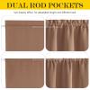 NICETOWN Cappuccino Blackout Door Curtains for Front Door Glass Window view 2