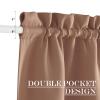 NICETOWN Cappuccino Blackout Door Curtains for Front Door Glass Window view 3