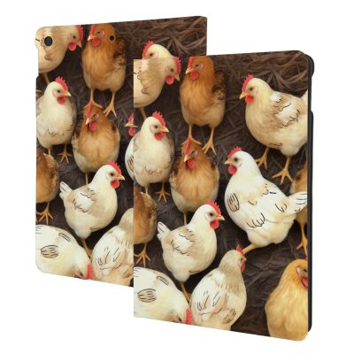 A Brood of Chickens Printed Tablet Case for Ipad 7th Generation 10.2", Pu Leather Non-Slip Tablet Cases Shockproof Stand Cover with Auto Sleep/Wake Cover