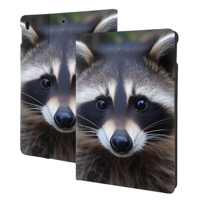 Little Raccoon Face Printed Tablet Case for Ipad Air3 10.5"/Ipad Pro 10.5", Pu Leather Non-Slip Tablet Cases Shockproof Stand Cover with Auto Sleep/Wake Cover