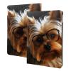 Funny Yorkie Printed Tablet Case for Ipad 7th Generation 10.2", Pu Leather Non-Slip Tablet Cases Shockproof Stand Cover with Auto Sleep/Wake Cover view 1