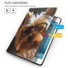 Funny Yorkie Printed Tablet Case for Ipad 7th Generation 10.2", Pu Leather Non-Slip Tablet Cases Shockproof Stand Cover with Auto Sleep/Wake Cover view 3