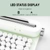 86 Keys Wireless Typewriter Keyboard, Retro Keyboard with Integrated Stand, Bluetooths Keyboard with Cute Round Keycaps for Multi Device for PC (Mint Green) view 4