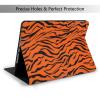 Tiger Stripes Orange Pattern Printed Tablet Case for Ipad 7th Generation 10.2", Pu Leather Non-Slip Tablet Cases Shockproof Stand Cover with Auto Sleep/Wake Cover view 2