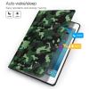 Green Camo Printed Tablet Case for Ipad 7th Generation 10.2", Pu Leather Non-Slip Tablet Cases Shockproof Stand Cover with Auto Sleep/Wake Cover view 3