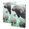 Rabbits Manatees Printed Tablet Case for Ipad Air3 10.5"/Ipad Pro 10.5", Pu Leather Non-Slip Tablet Cases Shockproof Stand Cover with Auto Sleep/Wake Cover view 1