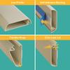 D-Line TV Wall Mount Cord Hider, Hide Mounted TV Cables, Wire Covers, Self Adhesive Cover for Cords, Paintable, Low Profile, Seamless Cable Raceway - 2X 2.36in W x 0.59in H x 15.7in L - Beige view 2