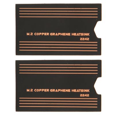 2 Pcs 2242 SSD Thermal Pad, M.2 2242 SSD Heatsink Copper with Graphene, Fast Heat Conduction, Easy to Use, for 2242 SSD, for Laptop Gaming, 0.15mm Brass Graphene