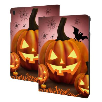 Halloween Day Happy Pumpkin Printed Tablet Case for Ipad Air3 10.5"/Ipad Pro 10.5", Pu Leather Non-Slip Tablet Cases Shockproof Stand Cover with Auto Sleep/Wake Cover