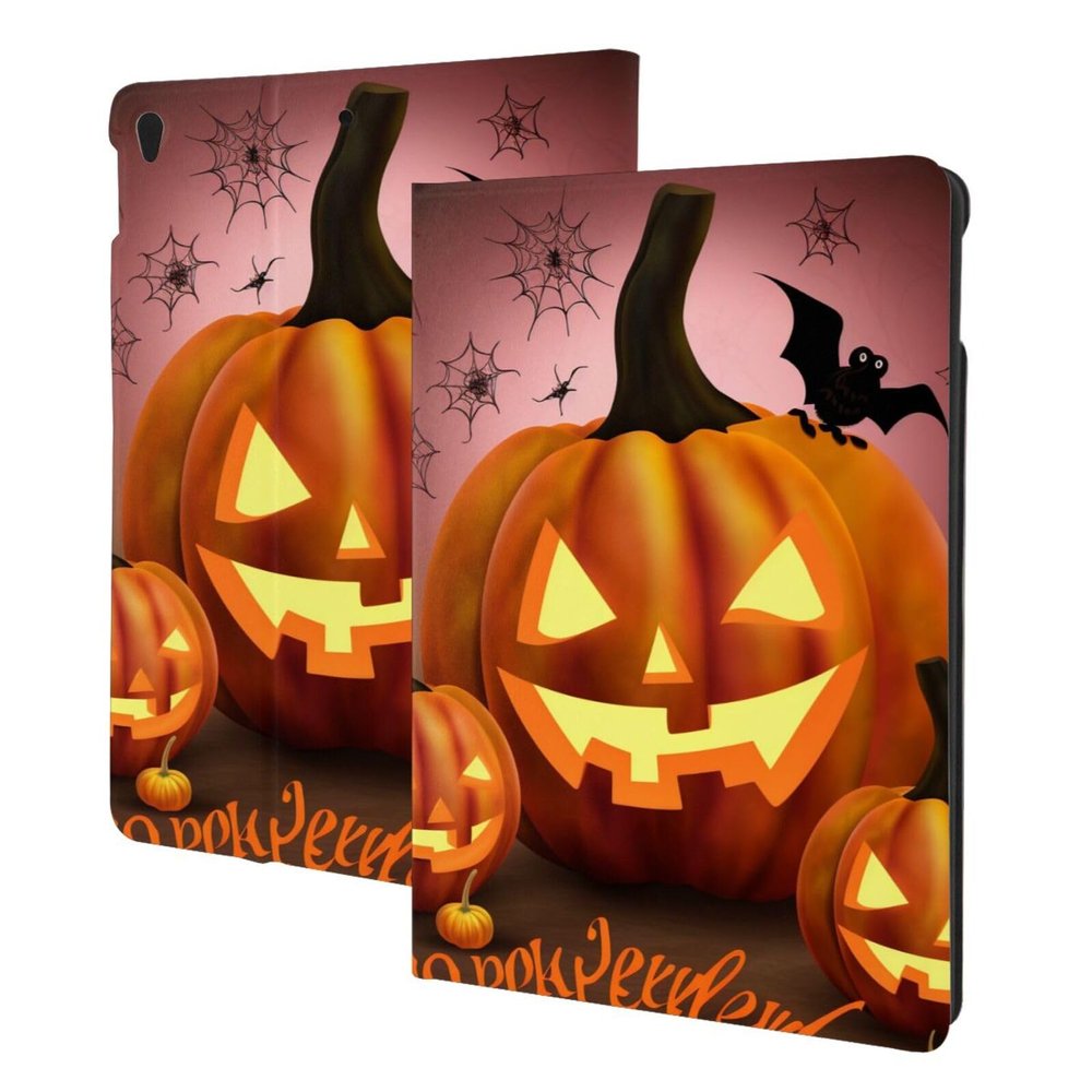 Halloween Day Happy Pumpkin Printed Tablet Case for Ipad Air3 10.5"/Ipad Pro 10.5", Pu Leather Non-Slip Tablet Cases Shockproof Stand Cover with Auto Sleep/Wake Cover