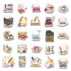 50 Pack Pcs Book Lover Stickers for Water Bottles Waterproof Vinyl Laptop Luggage Scrapbooking Books Vintage Sticker Packs Bulk Set Adults Teens Women Kids Aesthetic Small Decals view 2