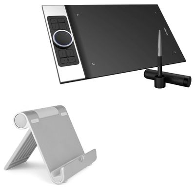 BoxWave Stand and Mount Compatible with XP-Pen Deco M - VersaView Aluminum Stand, Portable, Multi Angle Viewing Sturdy