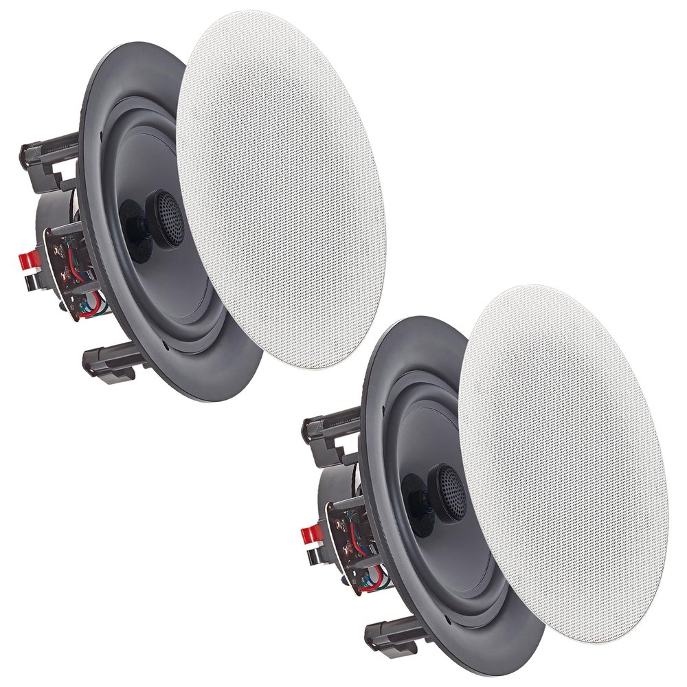 Vaiyer Set of 2 Frameless 6.5 Inch 400 Watts (Per Pair) Ceiling Speakers for Home Theater System, Flush Mount in-Wall in-Ceiling 2-Way Mid Bass Woofer - Perfect for Office, Kitchen, Living Room