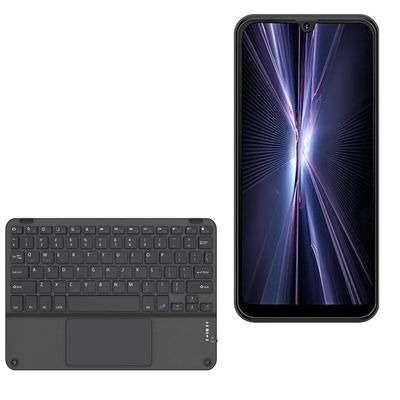BoxWave Keyboard Compatible with Energizer Ultimate U608s - SlimKeys Bluetooth Keyboard with Trackpad, Portable Slim TouchPad - Jet Black