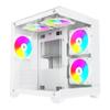 Apevia Prism-WH Prism Micro-ATX Gaming PC Cube Case w/ 5X 120mm ARGB Fans, 366 RGB Modes, Dual Tempered Glass Panels, 240mm Radiator Support, 1X USB3.0, 2X USB 2.0, HD Audio Port, White view 1