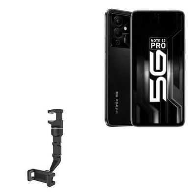 BoxWave Car Mount Compatible with Infinix Note 12 Pro 5G - Rearview Mirror Car Mount, Rear View Mirror Adjustable GPS Car Mount - Jet Black